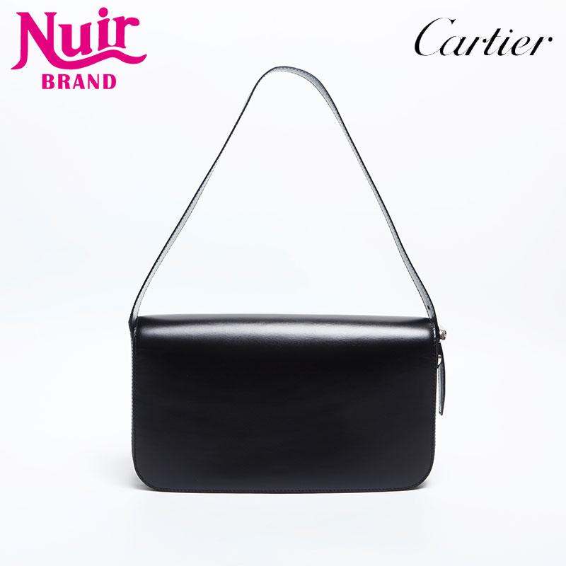 Cartier（カルティエ） ショルダーバッグ フラップ レザー ブラック