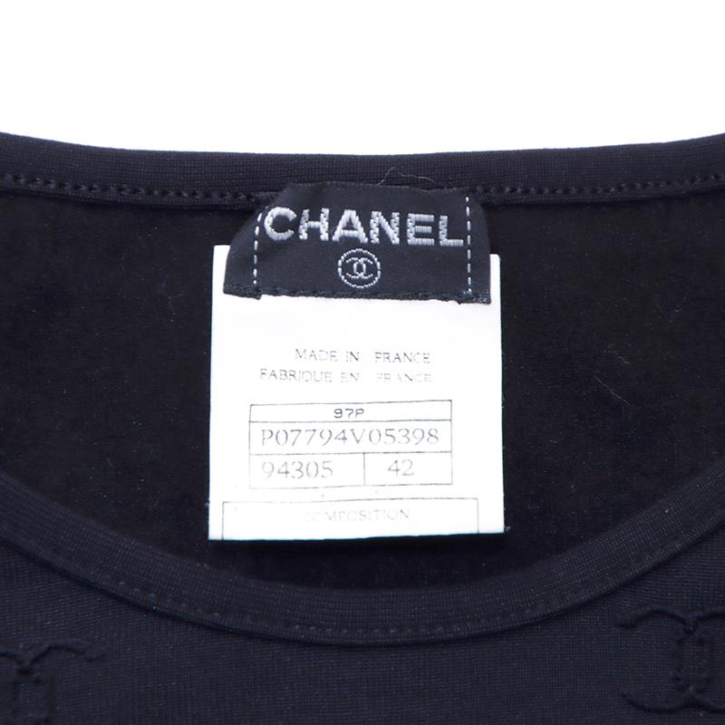 【先着50名限定クーポン配布中!!】 シャネル CHANEL 半袖Ｔシャツ ココマーク クロップドTシャツ サイズ42 1997年 ナイロン ブラック｜penguin-vintage｜08