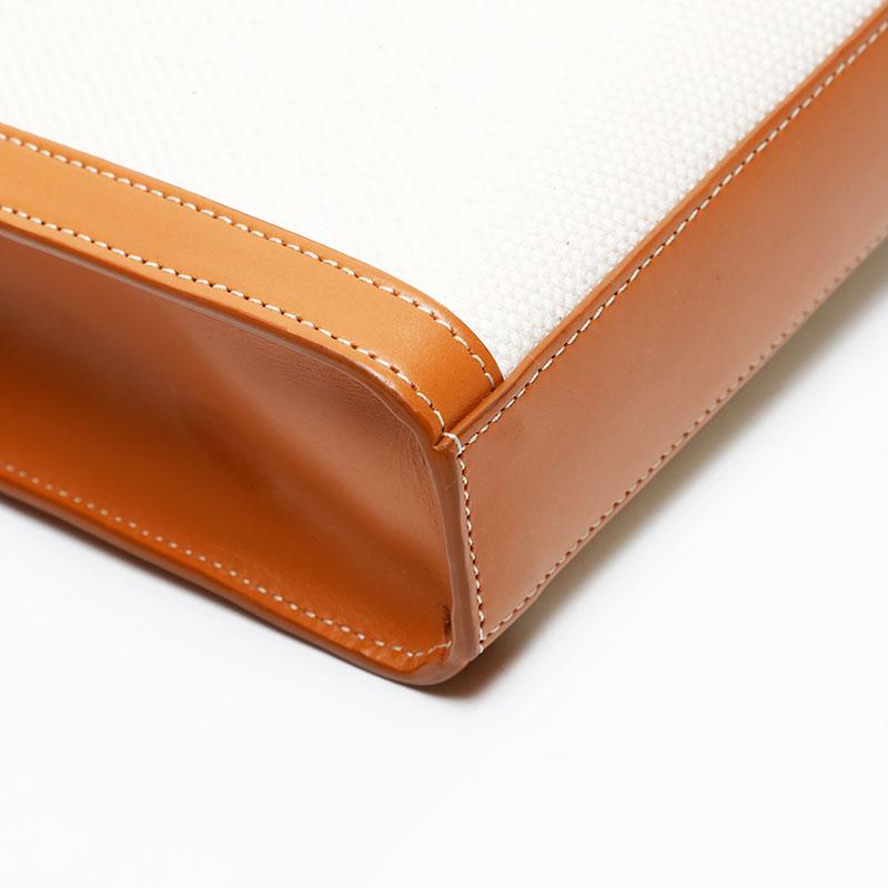 セリーヌ CELINE ハンドバッグ ミニ バーティカルカバ 2way トート キャンバス アイボリー【中古】
