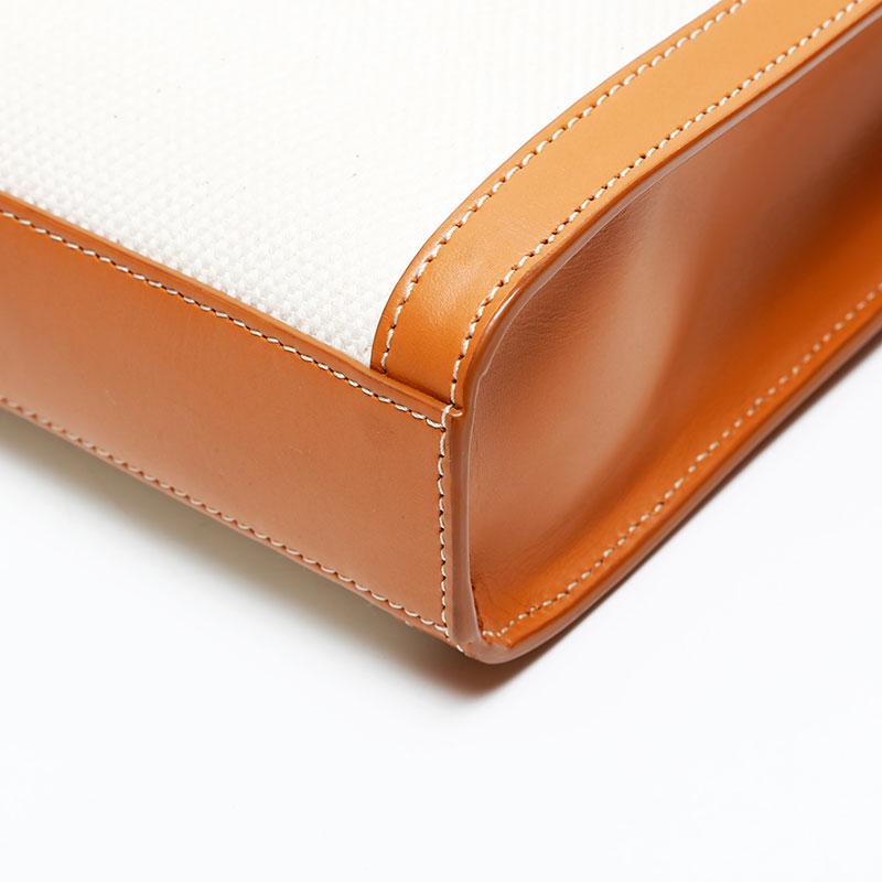 セリーヌ CELINE ハンドバッグ ミニ バーティカルカバ 2way トート キャンバス アイボリー【中古】