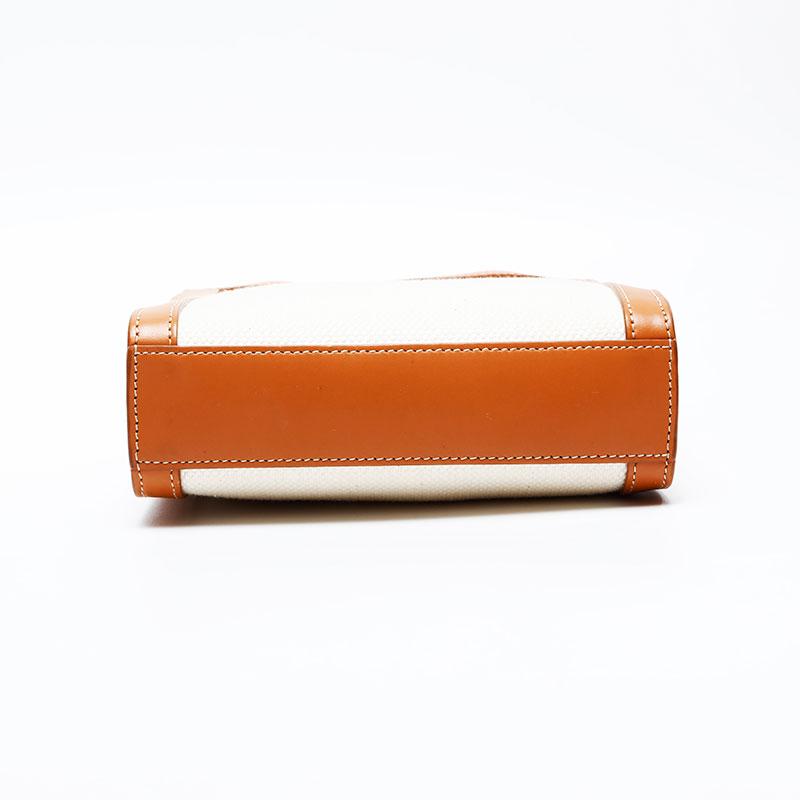 セリーヌ CELINE ハンドバッグ ミニ バーティカルカバ 2way トート キャンバス アイボリー【中古】