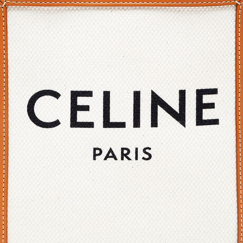 セリーヌ CELINE ハンドバッグ ミニ バーティカルカバ 2way トート キャンバス アイボリー【中古】
