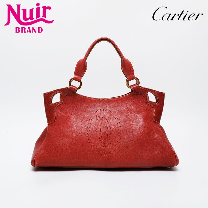 2508-274｜美品｜カルティエ マルチェロ ハンドバッグ レザー レッド Cartier カルティエ マルチェロ ハンドバッグ レザー