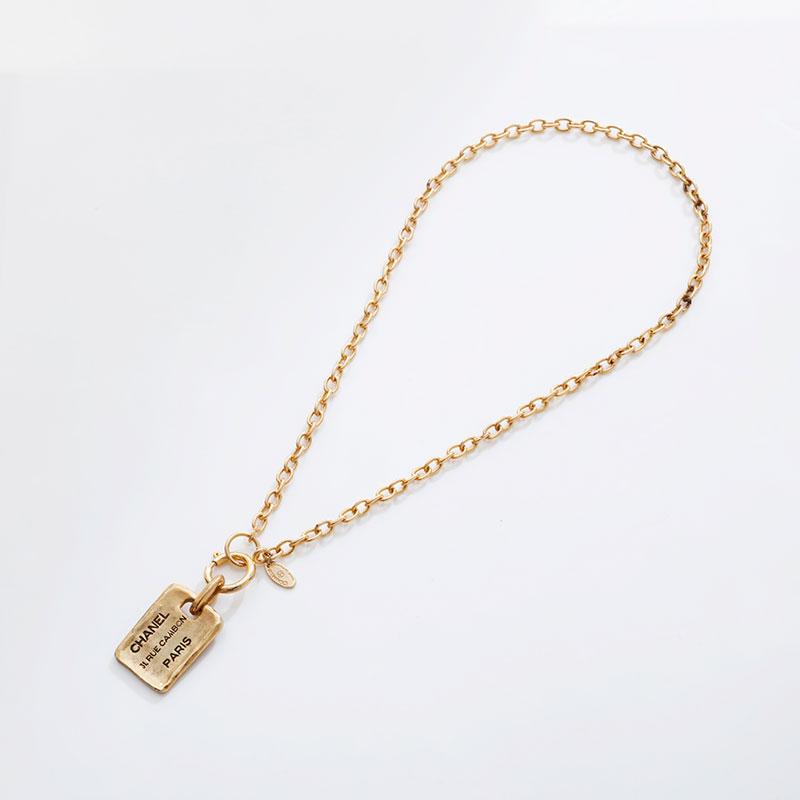 CHANEL シャネル ネックレス カンボン プレート ゴールド : NUIR BRAND 