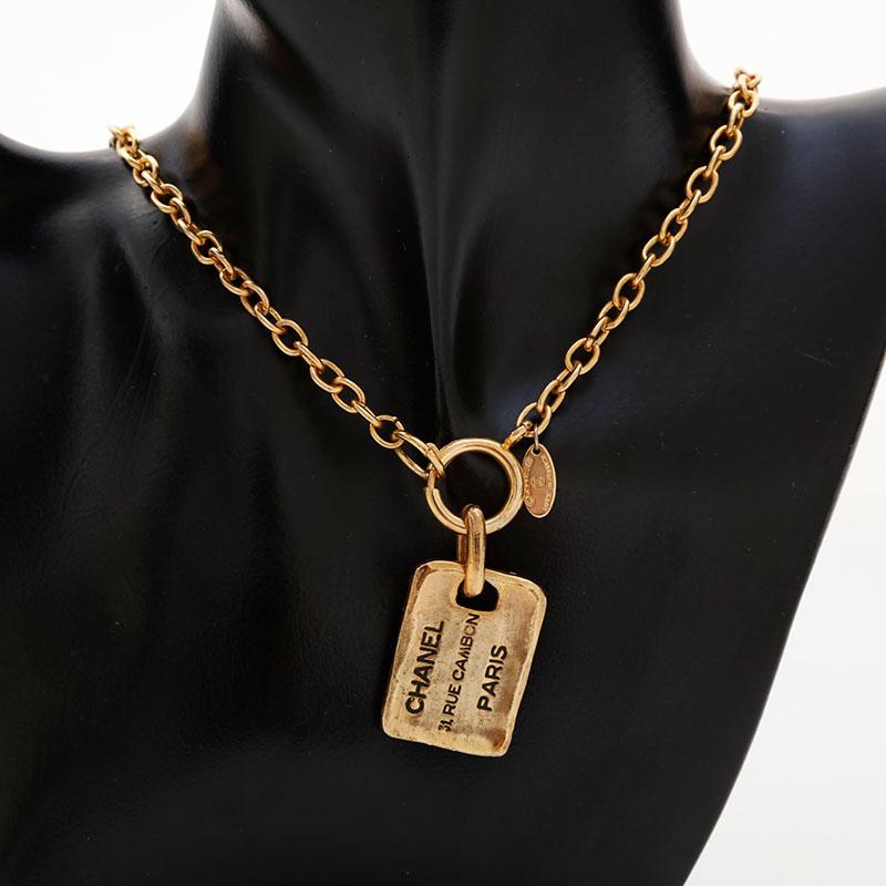 CHANEL シャネル ネックレス カンボン プレート ゴールド : NUIR BRAND 