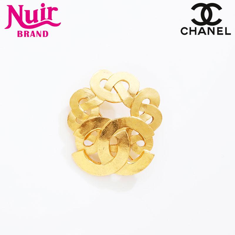 CHANEL シャネル ブローチ ココマーク ゴールド カラーストーン 97P