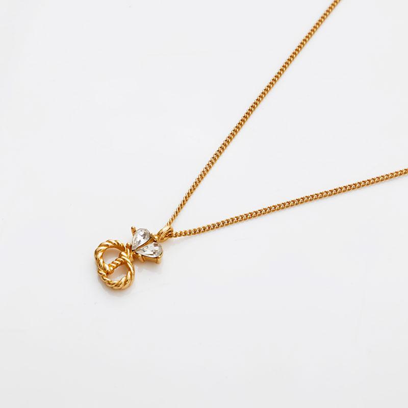 Christian Dior CDロゴ ラインストーン ゴールド ネックレス Christian Dior クリスチャン・ディオール ヴィンテージ