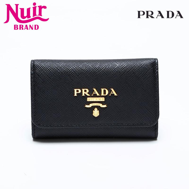 PRADA プラダ キーケース サフィアーノ レザー ブラック : NUIR