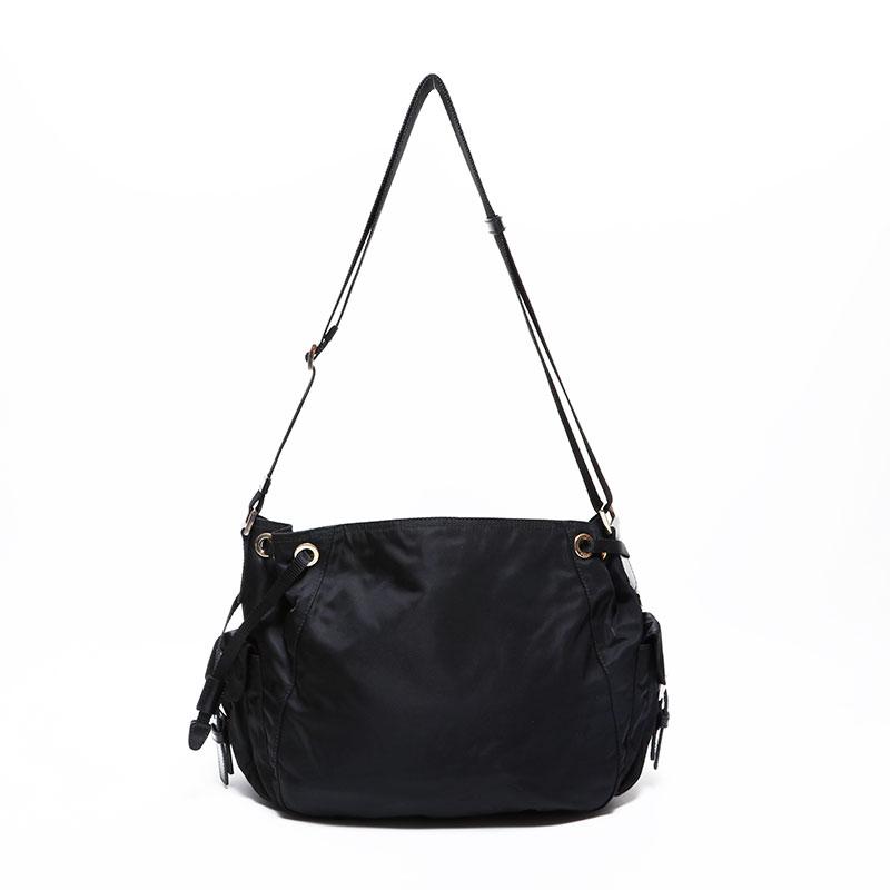 f*様 PRADA プラダ ナイロン ショルダーバッグ 巾着 ボディバッグ プラ PRADA プラダ ショルダーバッグ ナイロン 巾着 ブラック : NUIR