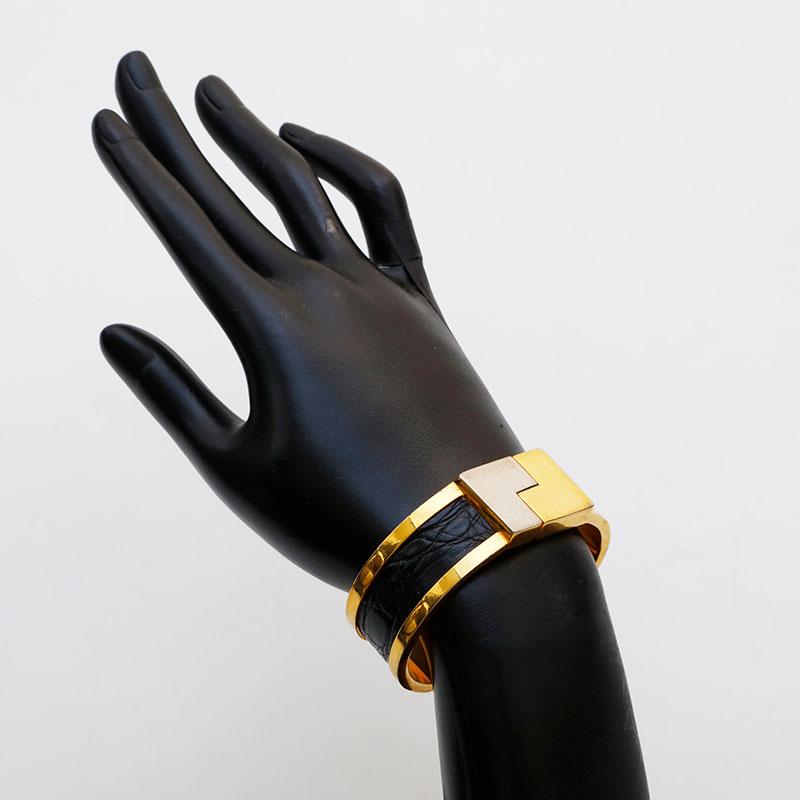LOEWE ロエベ ブレスレット レザー バングル ゴールド : NUIR BRAND 