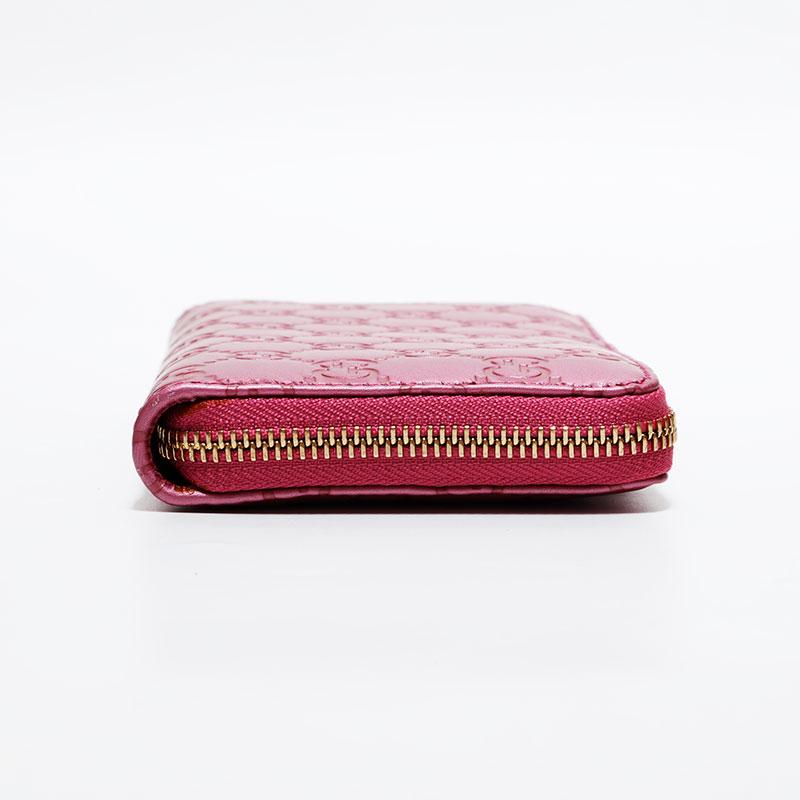 GUCCI（グッチ） 長財布 GG シマ ラウンドジップ ピンク【中古