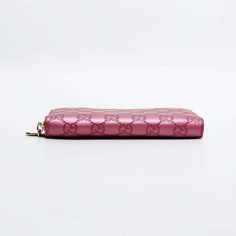 GUCCI グッチ 長財布 GG シマ ラウンドジップ ピンク : NUIR BRAND