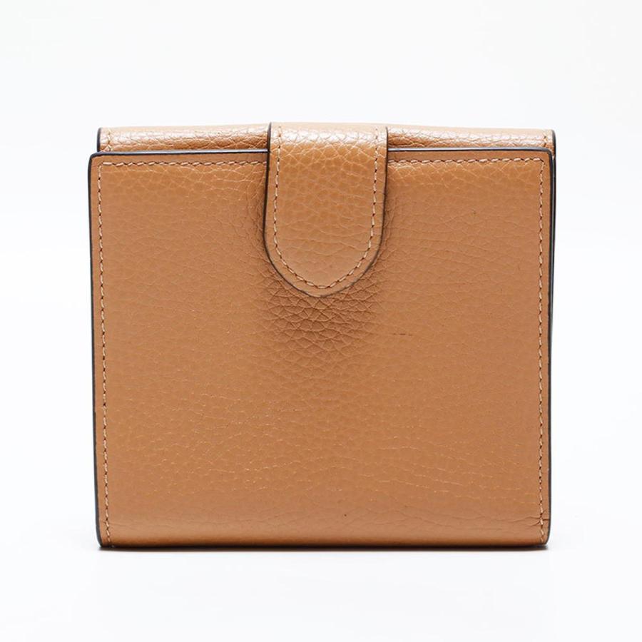 GUCCI マーモント　二つ折り財布　ブラウンレザー GUCCI グッチ 二つ折り財布 GG マーモント レザー ダブルG