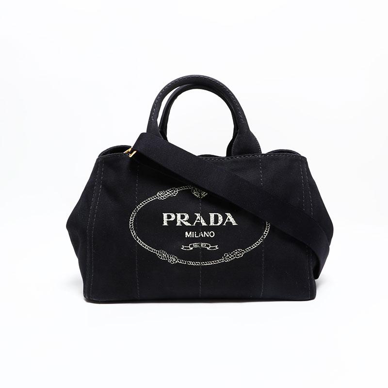PRADA ブラックキャンバスショルダーバッグ　カナパ　Lサイズ　値段交渉可 PRADA ブラックキャンバスショルダーバッグ カナパ Lサイズ 値段