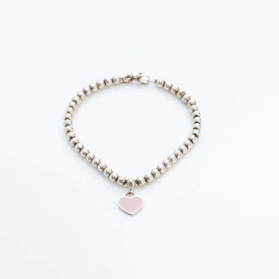 美品 ティファニー ブレスレット ボールチェーン リターントゥ ハート ピンク TIFFANY&Co. ティファニー ブレスレット RTT リターントゥ
