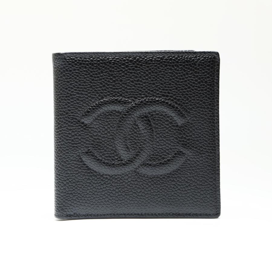 シャネル CHANEL 4番台 1996-1997 キャビアスキン ココマーク 二つ折り財布【中古】 CHANEL（シャネル） 二つ折り財布 4番台 1996-1997 キャビアスキン