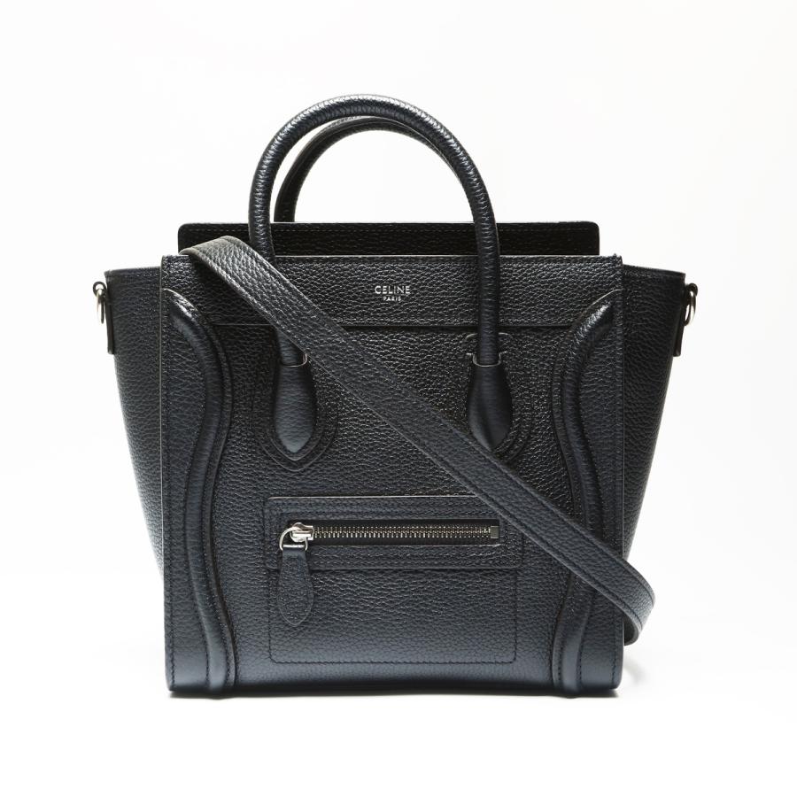 【タイムセール】CELINE セリーヌラゲージ ナノスリ 2way ハンドバッグ CELINE セリーヌ ハンドバッグ レザー ナノ ラゲージ 2way ブラック