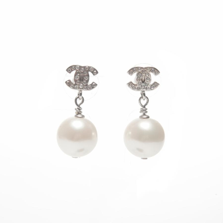 CHANEL シャネル ピアス B14V 2014 ココマーク パール ラインストーン  