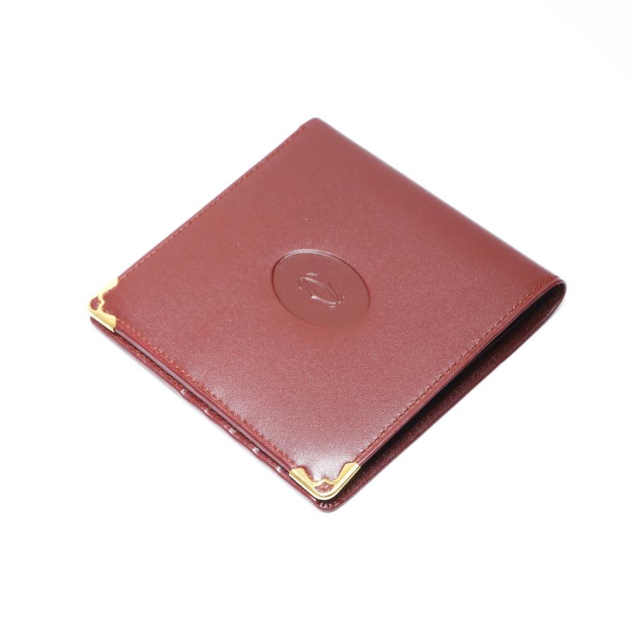 Cartier（カルティエ） 二つ折り財布 レザー マストドゥ レッド【中古