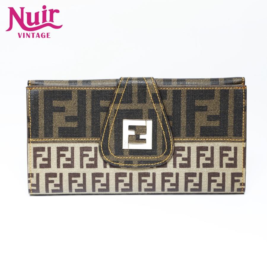 FENDI（フェンディ） 長財布 PVC スッキーノ ズッカ ブラウン【中古