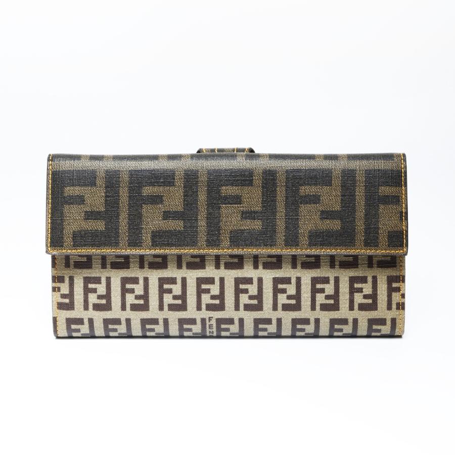 FENDI（フェンディ） 長財布 PVC スッキーノ ズッカ ブラウン【中古