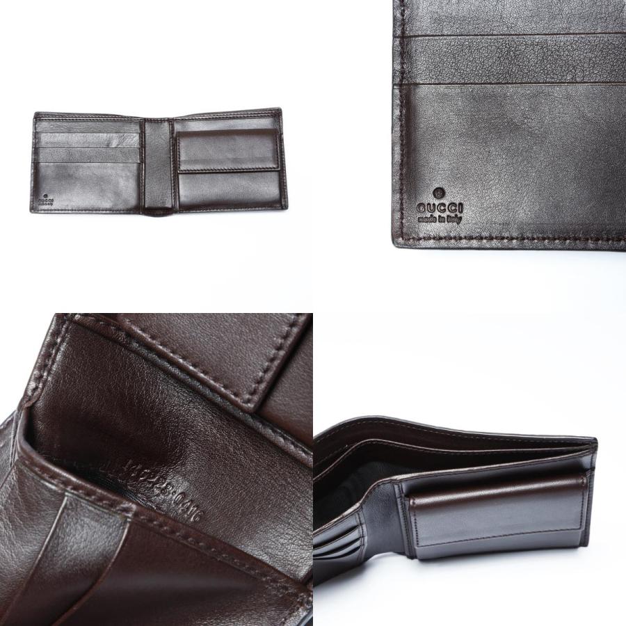 GUCCI グッチ 二つ折り財布 折り財布 レザー シマ ブラウン GUCCI（グッチ） 二つ折り財布 GG シマ ブラウン【中古】 : NUIR