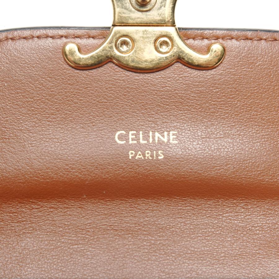 CELINE セリーヌ 三つ折り財布 PVC マカダム トリオンフ ブラウン