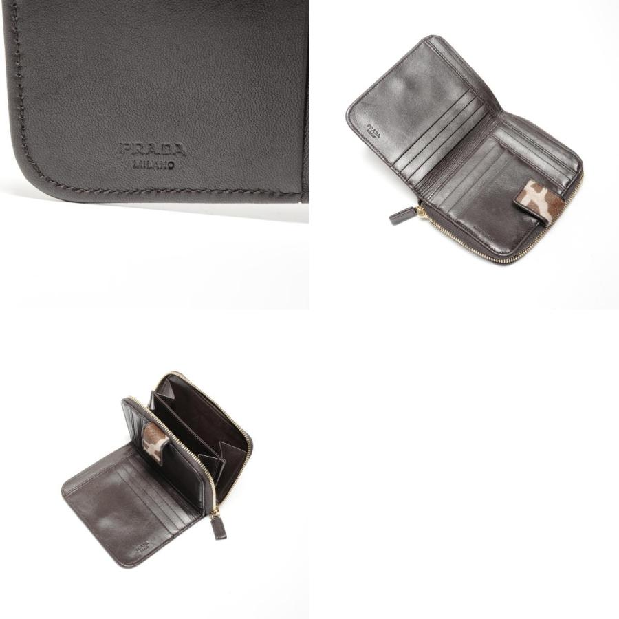PRADA（プラダ） 二つ折り財布 ハラコ レオパード ラウンドジップ