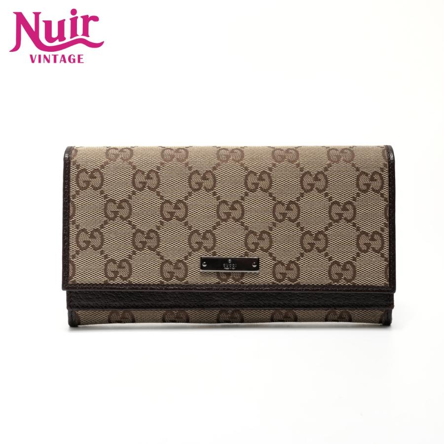 GUCCI（グッチ） 長財布 GGキャンバス ブラウン : NUIR VINTAGE ヤフー