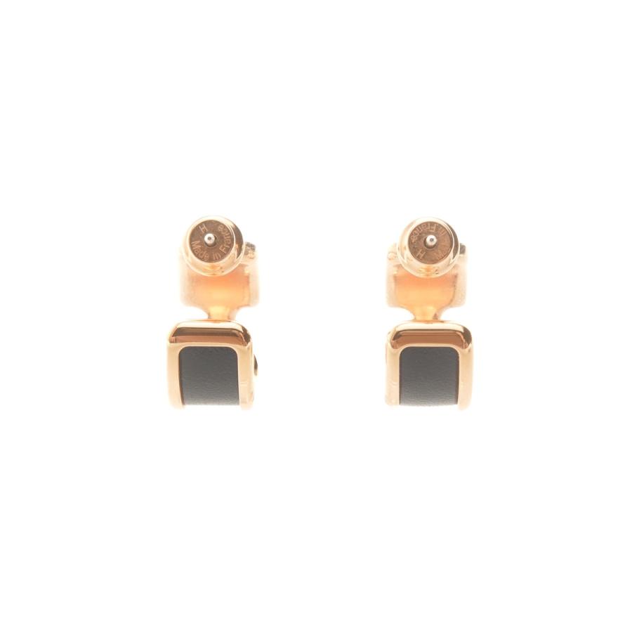 HERMES（エルメス） ピアス オランプPM ブラック ゴールド【中古