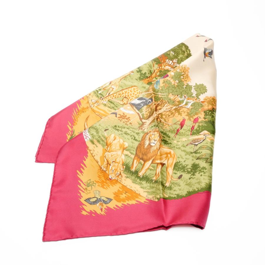 HERMES（エルメス） スカーフ シルク カレ 90 アフリカ レッド【中古