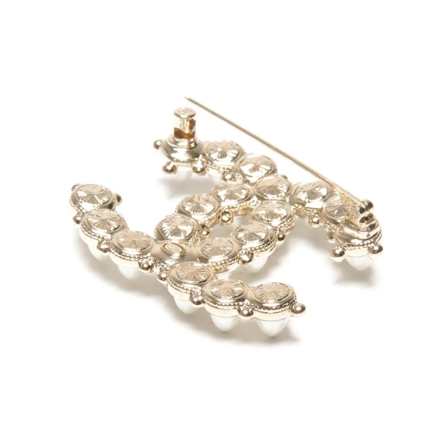 美品 シャネル ココマーク ラインストーン パール ブローチ コサージュ 22A 美品 シャネル ココマーク ラインストーン パール ブローチ コサージュ