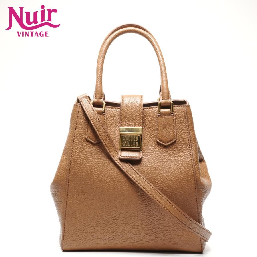 ミュウ Miu ハンドバッグ レザー 2way ブラウン【中古】 : NUIR