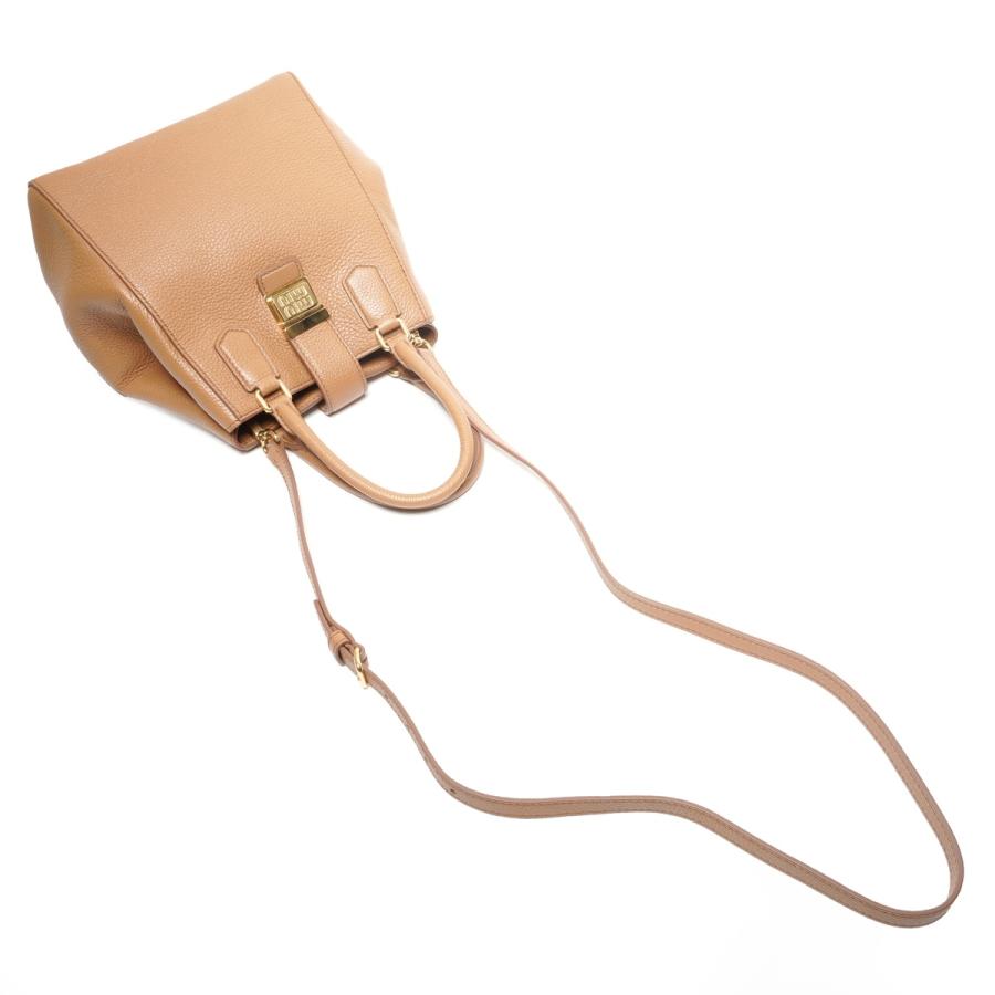 ミュウ Miu ハンドバッグ レザー 2way ブラウン【中古】 : NUIR