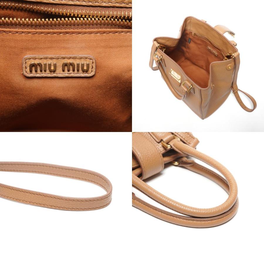 ミュウ Miu ハンドバッグ レザー 2way ブラウン【中古】 : NUIR
