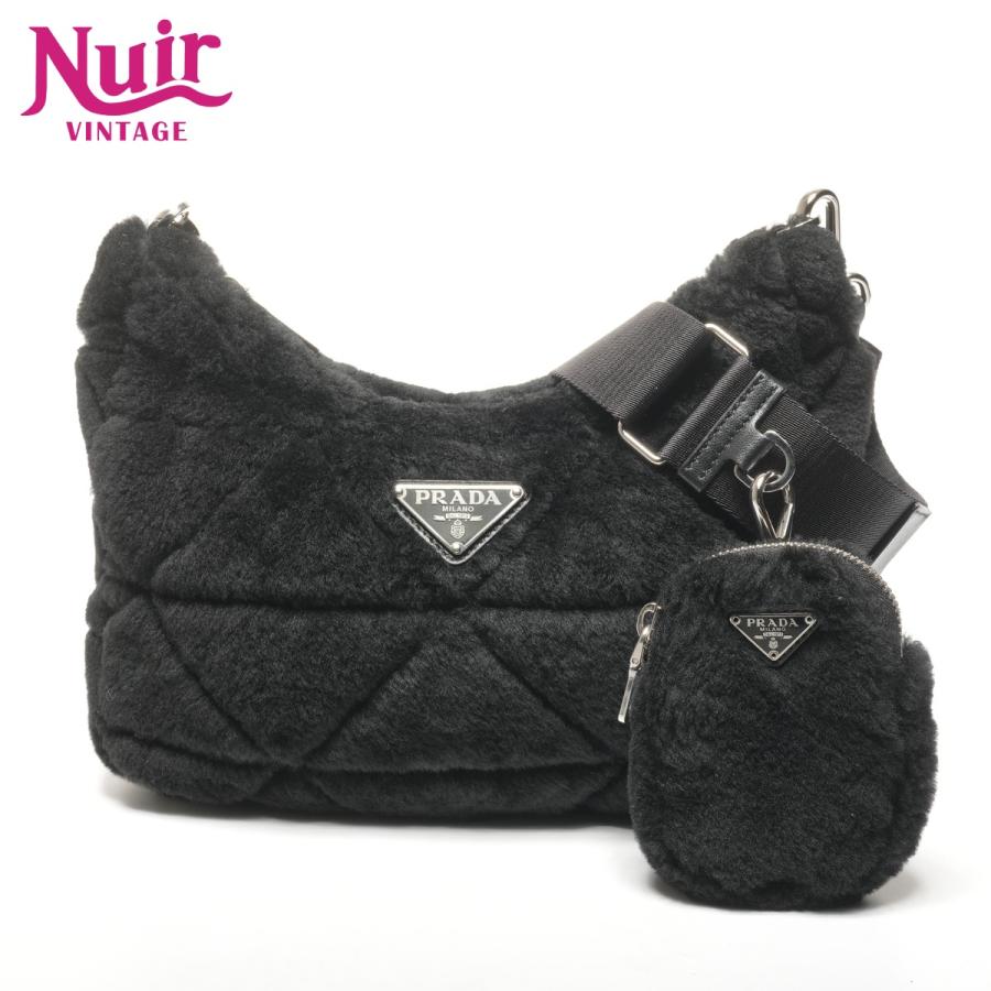 PRADA（プラダ） ショルダーバッグ ボア ムートン ブラック【中古
