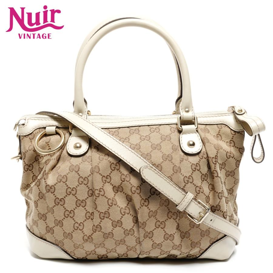 グッチ ショルダーバッグ スーキー GG キャンバス レザー ベージュ ホワイト GUCCI（グッチ） ショルダーバッグ スーキー GGキャンバス ホワイト