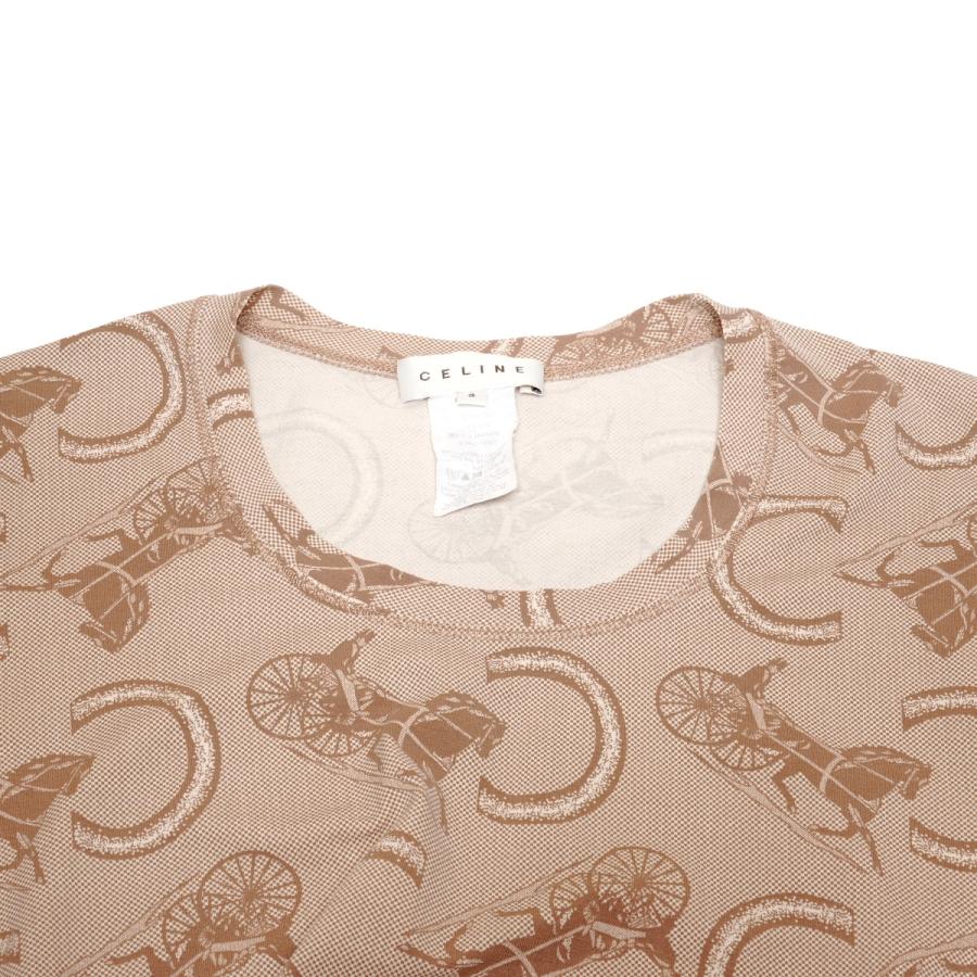 CELINE 上品なロゴ 馬車柄 トップス カットソー CELINE 上品なロゴ 馬車柄 トップス カットソー