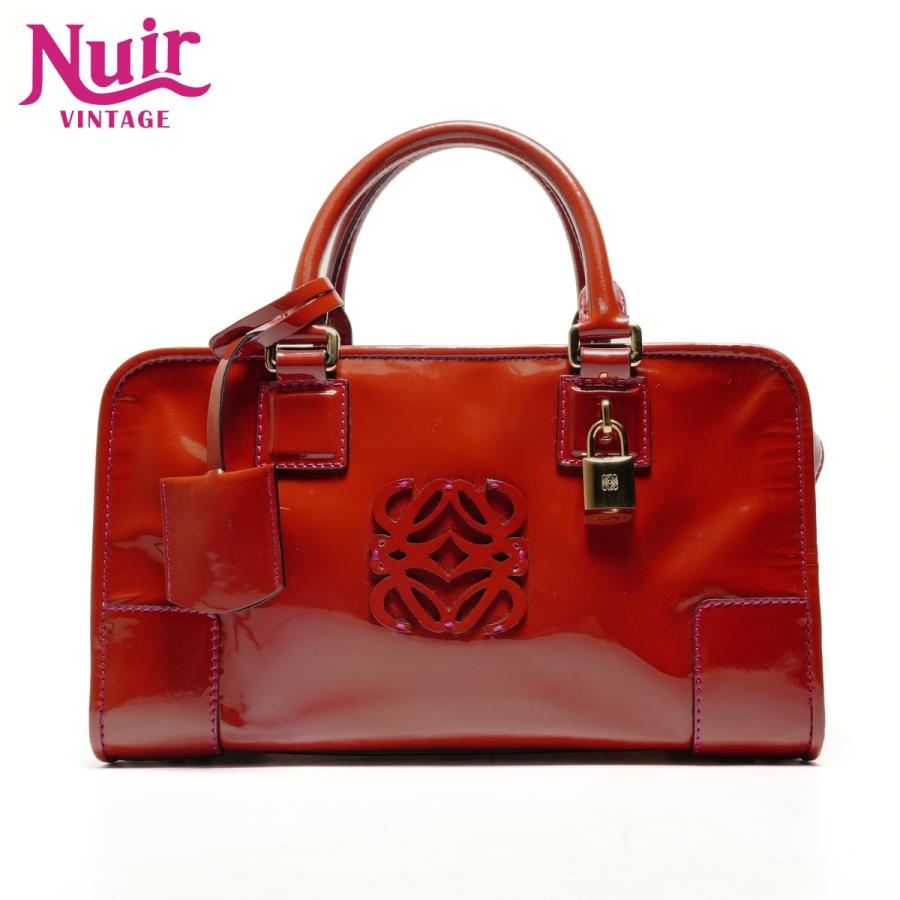 LOEWE（ロエベ） ハンドバッグ パテントレザー アナグラム アマソナ28