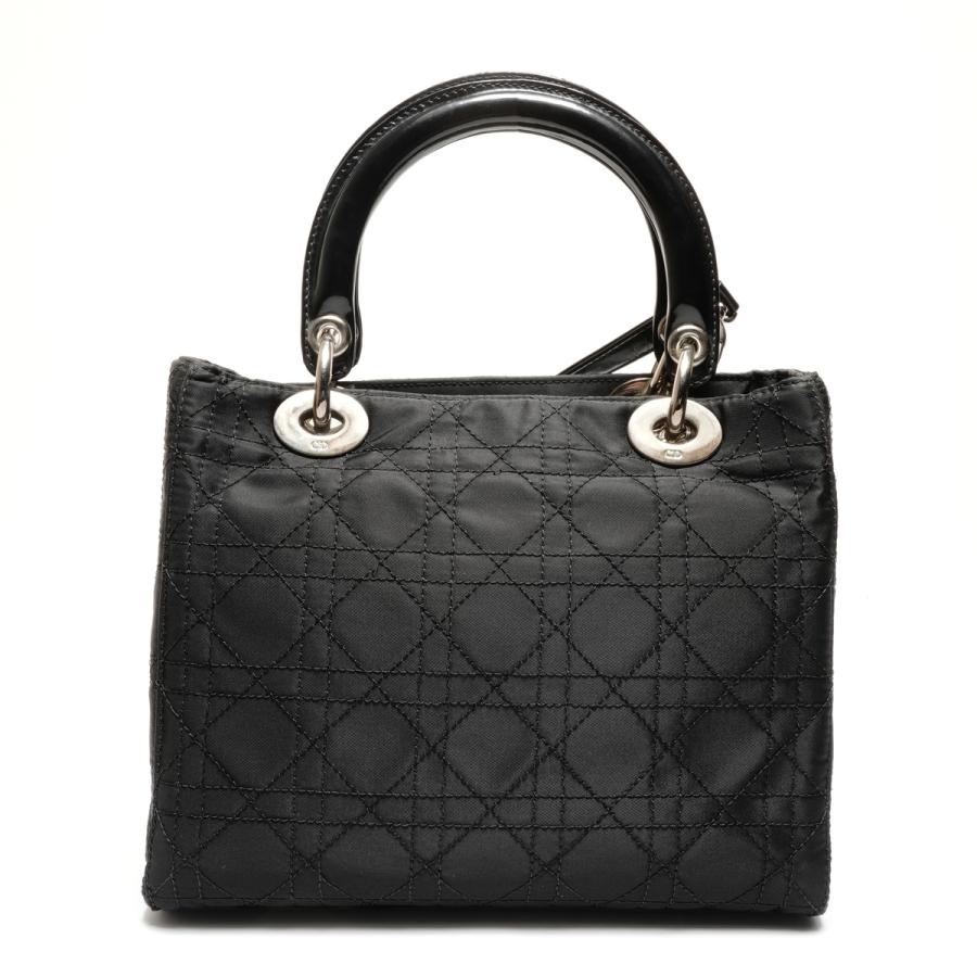 クリスチャンディオール Christian Dior ハンドバッグ レディ ディオール カナージュ ナイロン ミディアム 2way ブラック【中古】_1