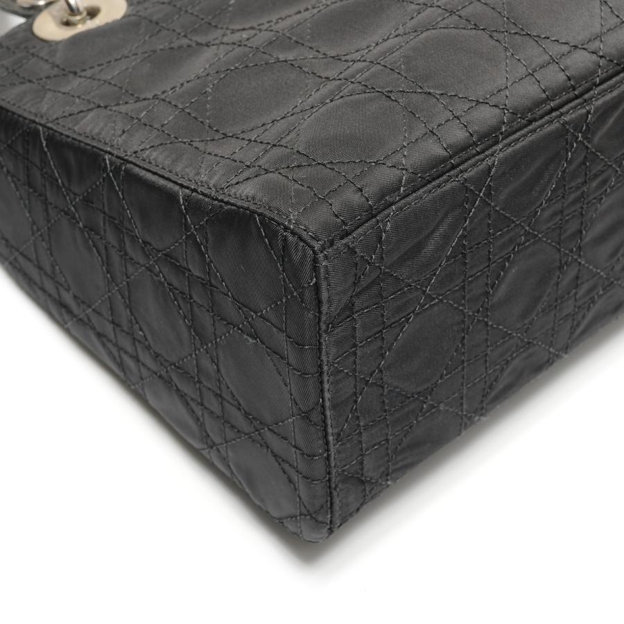 クリスチャンディオール Christian Dior ハンドバッグ レディ ディオール カナージュ ナイロン ミディアム 2way ブラック【中古】_4