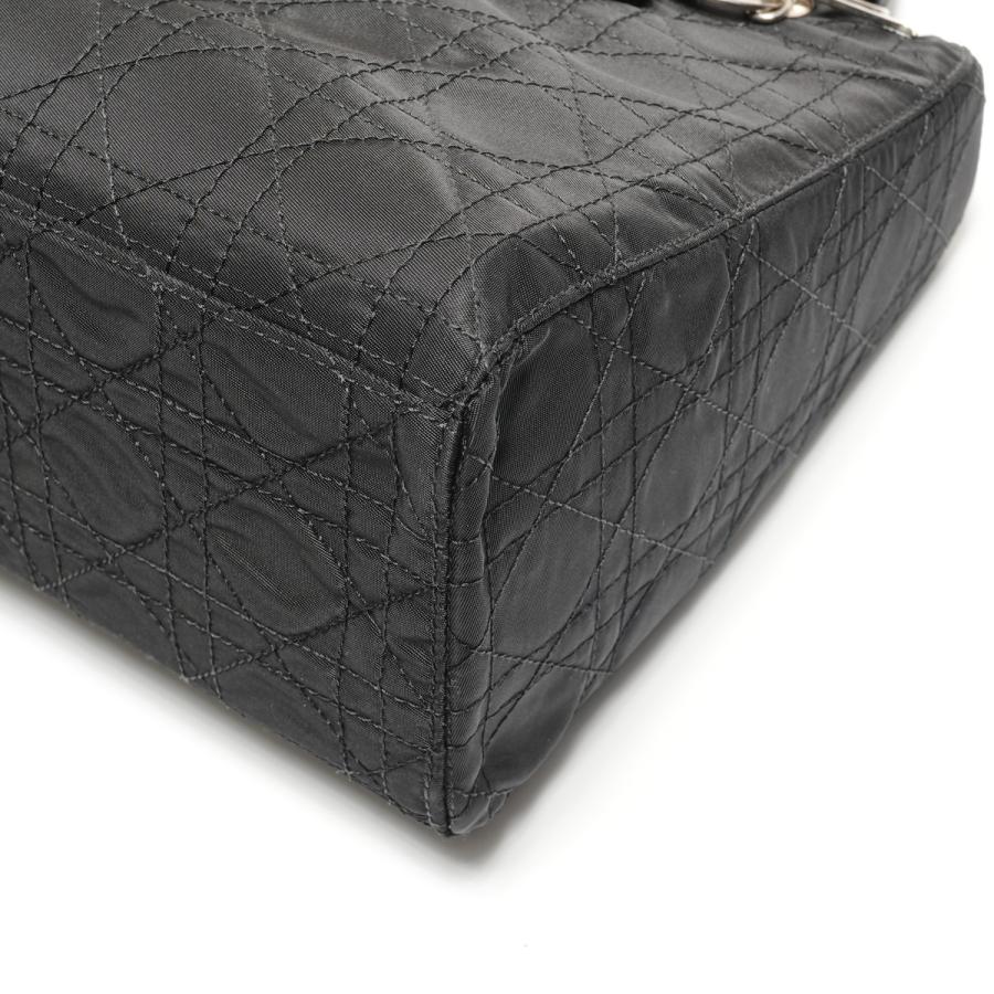 クリスチャンディオール Christian Dior ハンドバッグ レディ ディオール カナージュ ナイロン ミディアム 2way ブラック【中古】_5