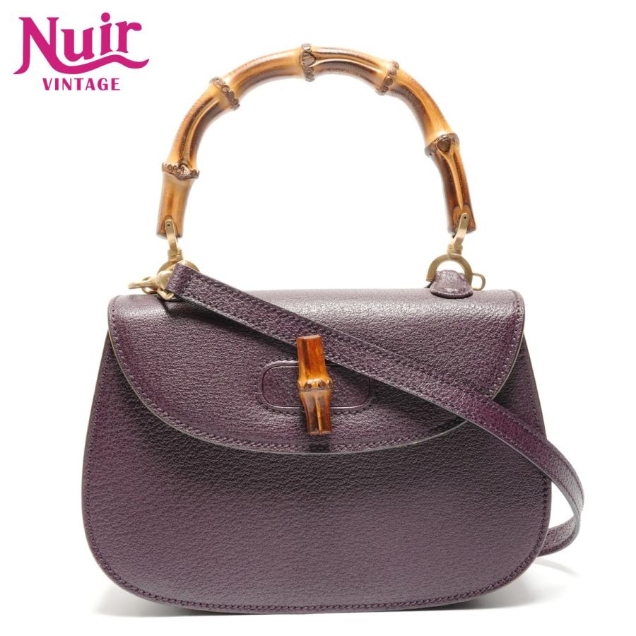 GUCCI（グッチ） ハンドバッグ レザー バンブー スモール 2way レッド