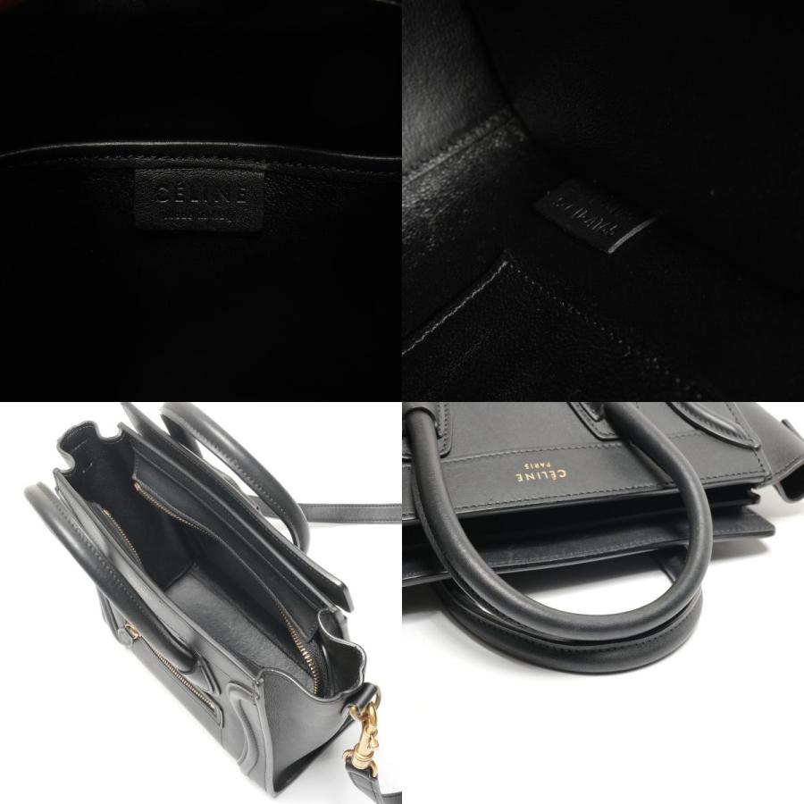 CELINE（セリーヌ） ハンドバッグ レザー ナノ ラゲージ 2way ブラック