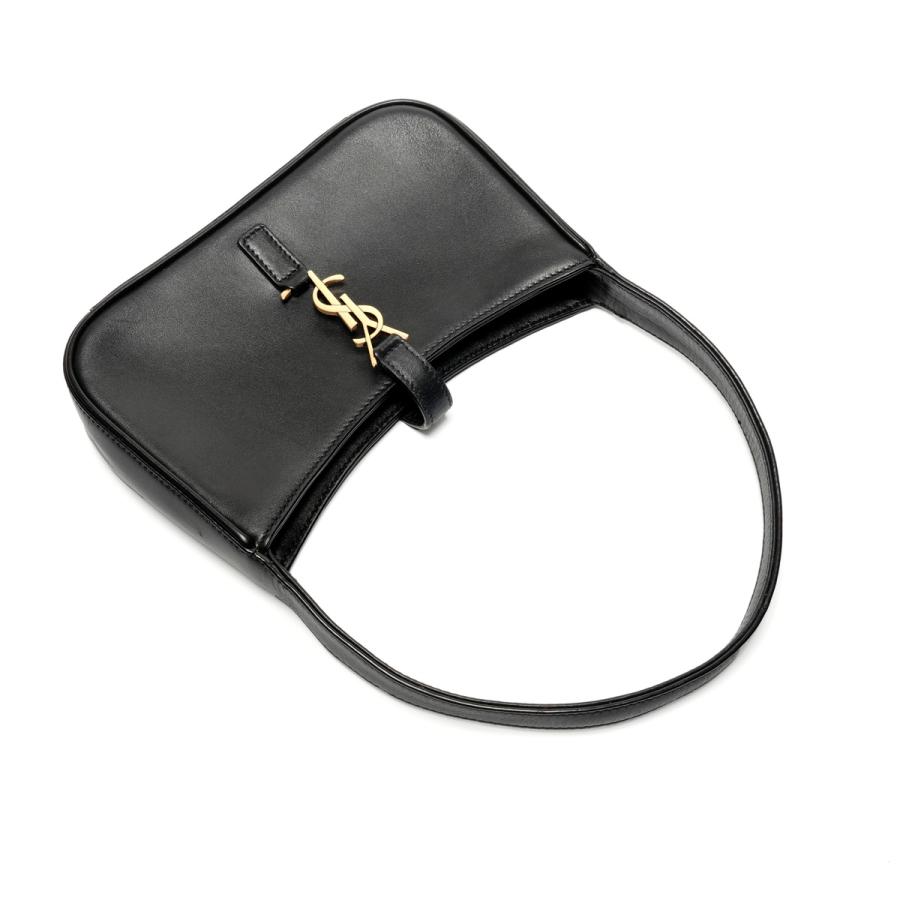 イヴ・サンローラン YVES SAINT LAURENT ショルダーバッグ LE5A7 ミニ レザー ホーボー 710318 ブラック【中古】の画像