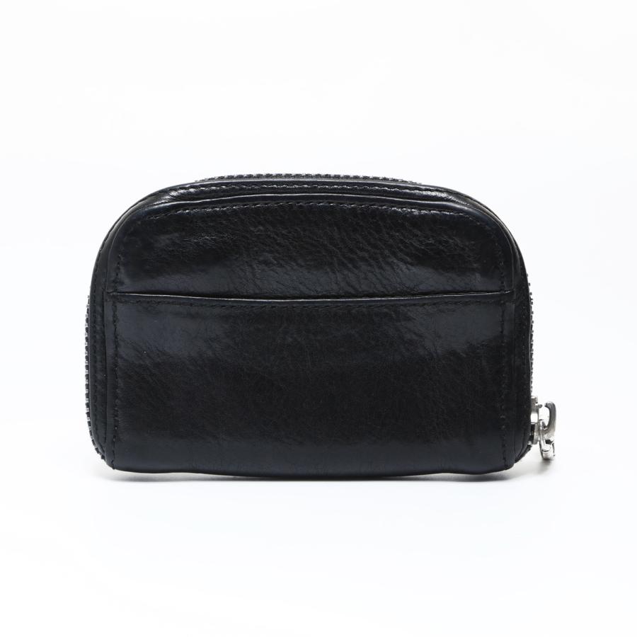 クロムハーツ CHROME HEARTS コインケース レザー スクロールロゴ ダガー ラウンドジップ コインケース ブラック【中古】の画像