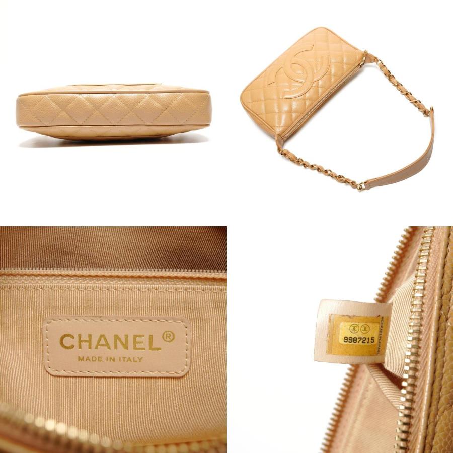 シャネル CHANEL ショルダーバッグ 9番台 2004-2005 キャビアスキン ココマーク ワンショルダーバッグ ベージュ【中古】