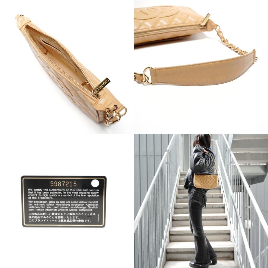 シャネル CHANEL ショルダーバッグ 9番台 2004-2005 キャビアスキン ココマーク ワンショルダーバッグ ベージュ【中古】