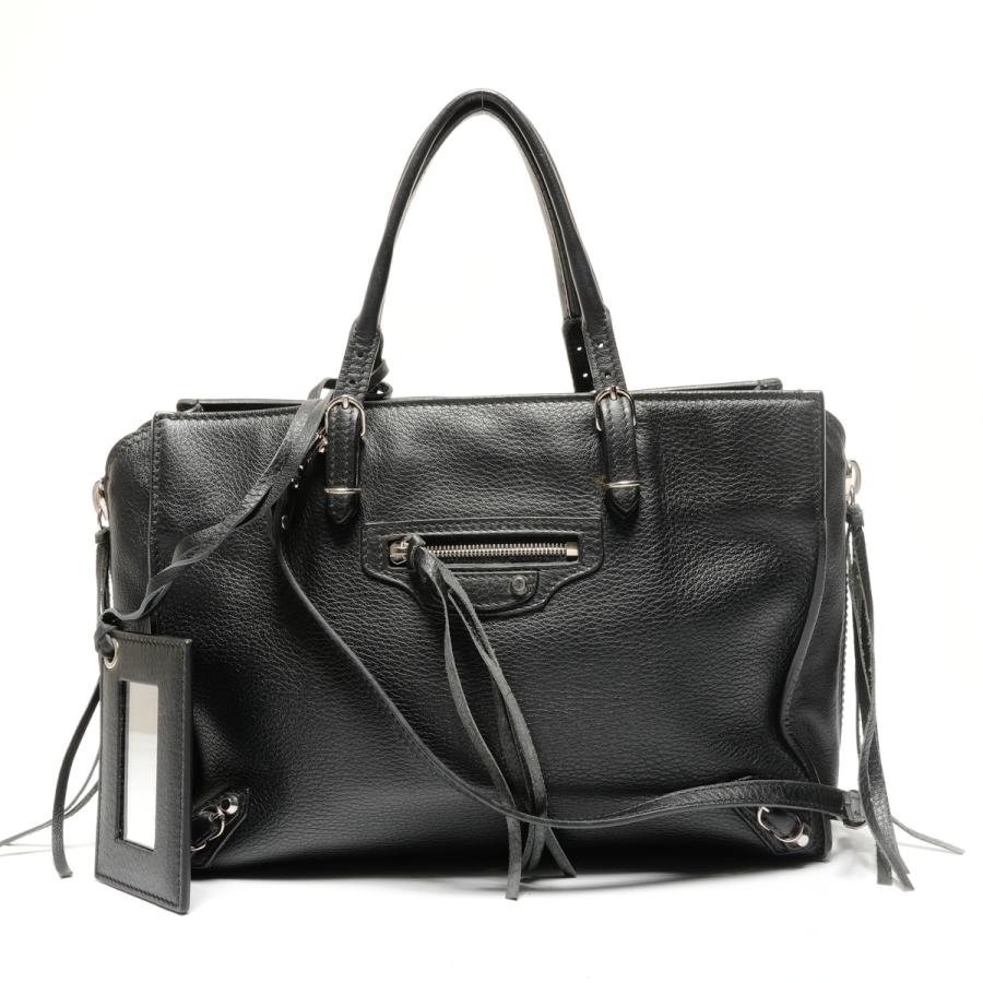 美品 BALENCIAGA バレンシアガ ペーパー 2WAY ハンド ショルダー バッグ ブラック k4497 BALENCIAGA（バレンシアガ） ショルダーバッグ ミニペーパー レザー