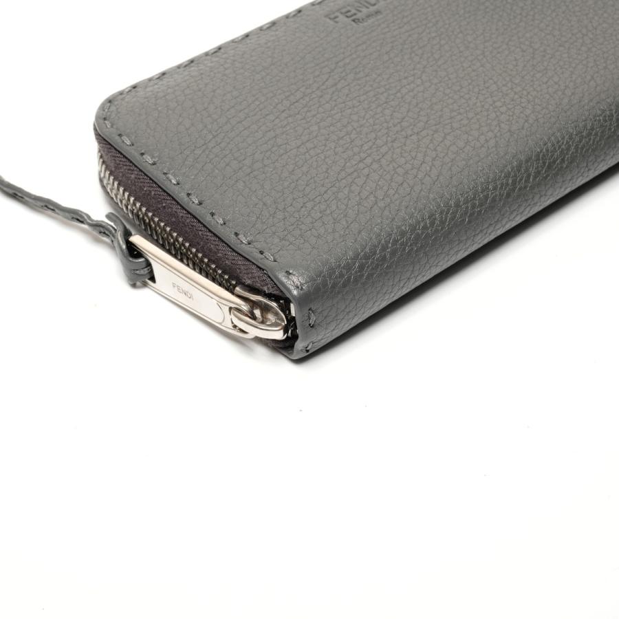 FENDI セレリア　シルバーグレー レザー 長財布　美品 FENDI（フェンディ） 長財布 セレリア レザー グレー【中古】 : NUIR